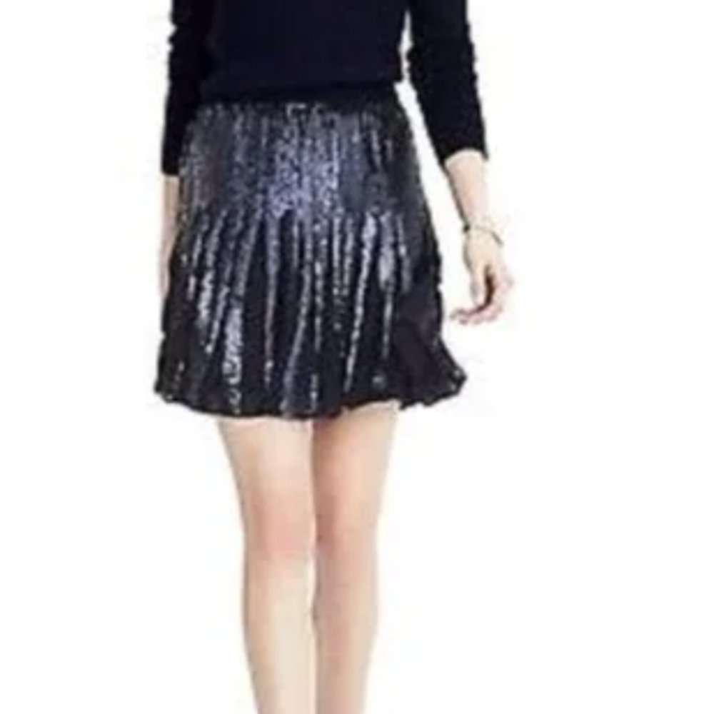 Banana Republic Navy Blue Sequin Pleated Mini Skirt Fits size 4